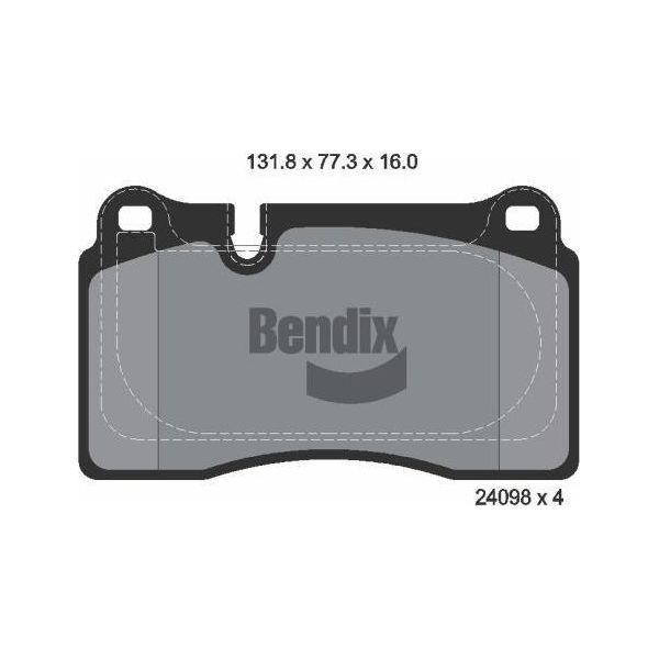 Bendix Braking BPD1589 Set Di Pastiglie Freno, Freno A Disco Oe 8D332C562BA Compatibile Con Tt, Leon-image