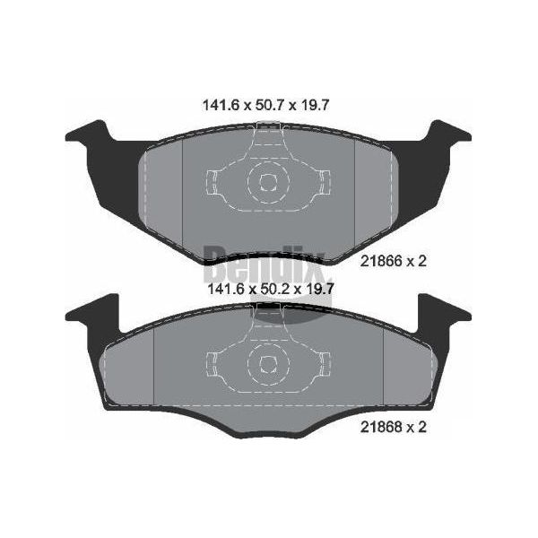Bendix Braking BPD1549 Set Di Pastiglie Freno, Freno A Disco Oe 1H0698151A Compatibile Con Cordoba, Ibiza, Toledo, Golf Iii, Polo 6V, Vento-image