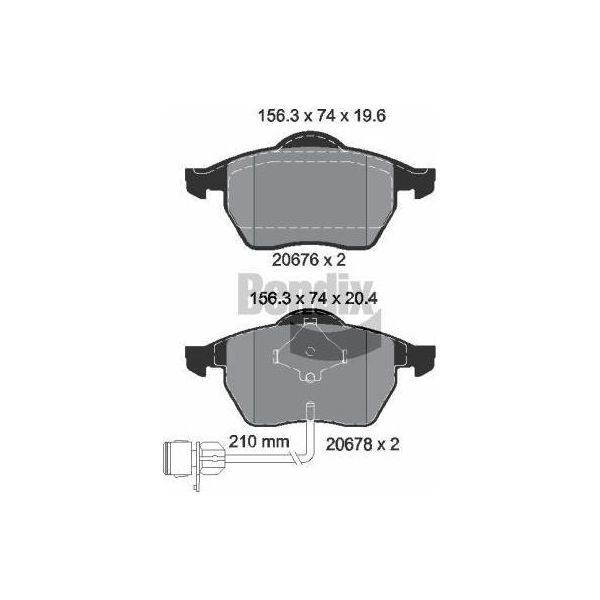 Bendix Braking BPD1720 Set Di Pastiglie Freno, Freno A Disco Oe 4A0698151 Compatibile Con A6 4A-image