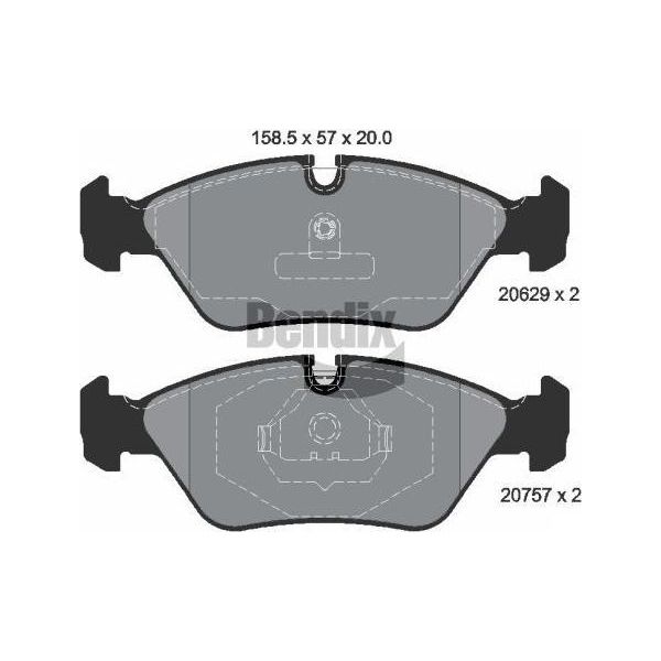 Bendix Braking BPD1714 Set Di Pastiglie Freno, Freno A Disco Oe 1153203 Compatibile Con Serie 3 E30-image