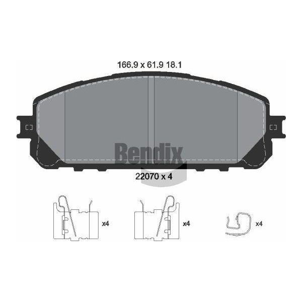 Bendix Braking BPD1871 Set Pastiglie Freno, Freno A Disco Oe 68212327AA Compatibile Con Cherokee-image