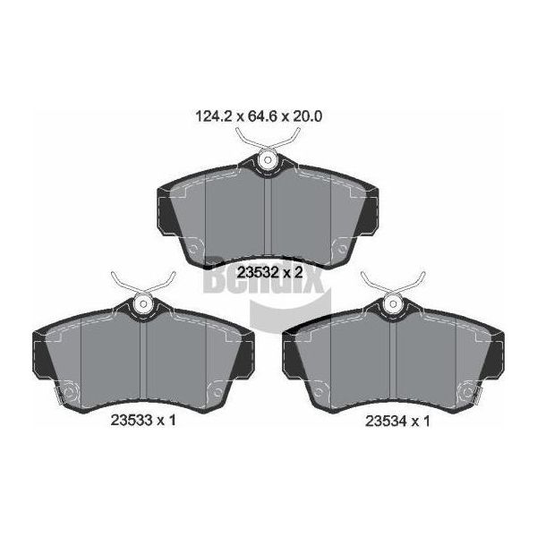 Bendix Braking BPD2004 Set Pastiglie Freno, Freno A Disco Oe 05017843AA Compatibile Con Pt Cruiser-image