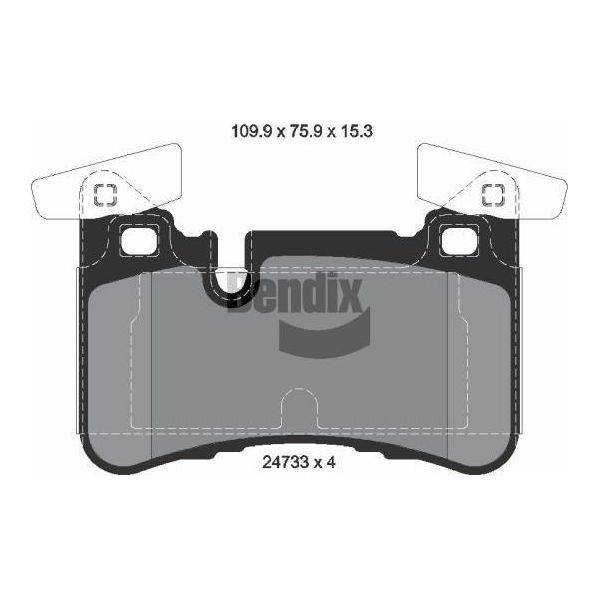 Bendix Braking BPD2190 Set Di Pastiglie Freno, Freno A Disco Oe 0004203400 Compatibile Con Classe C, Cls, Classe E-image