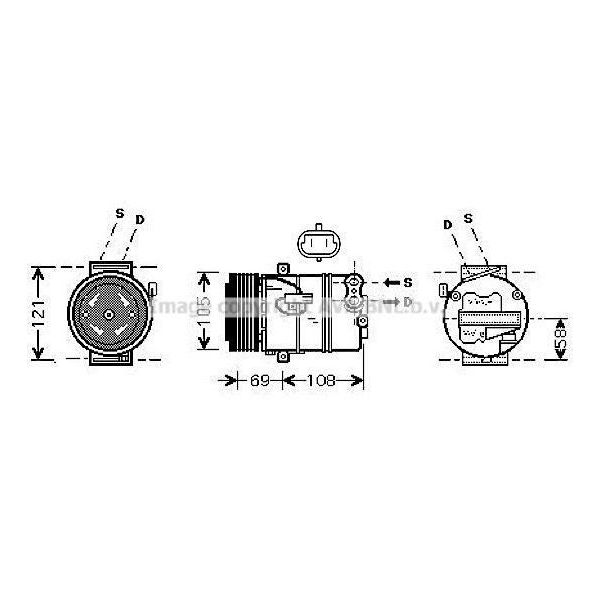 Ava OLAK438 Compressore Climatizzatore Oe 13124751 Compatibile Con Astra H, Zafira-image