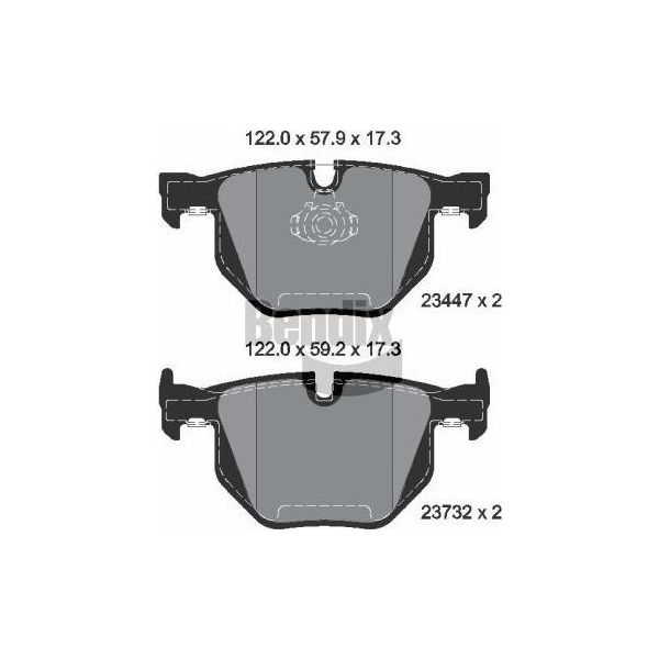Bendix Braking BPD1166 Set Di Pastiglie Freno, Freno A Disco Oe 2413040 Compatibile Con X5, X6-image