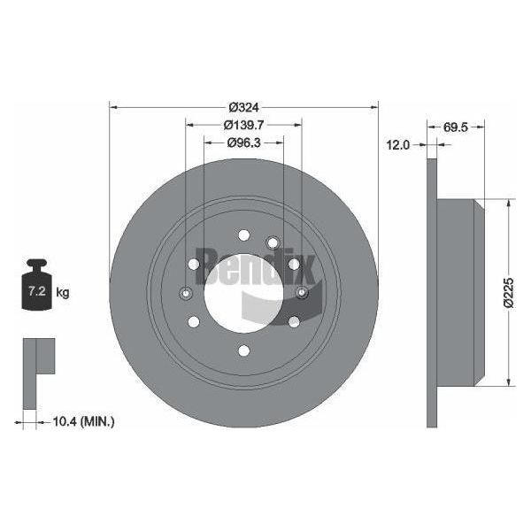 Bendix Braking BDS2098 Disco Freno Oe 584114D000 Compatibile Con Carnival-image
