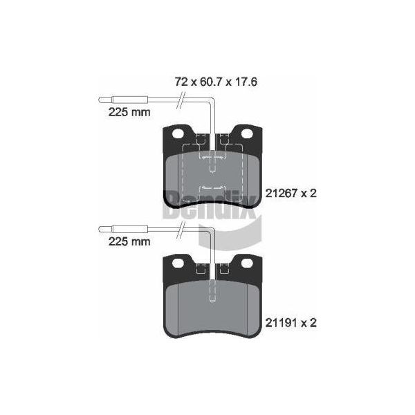Bendix Braking BPD1771 Set Di Pastiglie Freno, Freno A Disco Oe 442794 Compatibile Con Ax, Saxo, 106-image