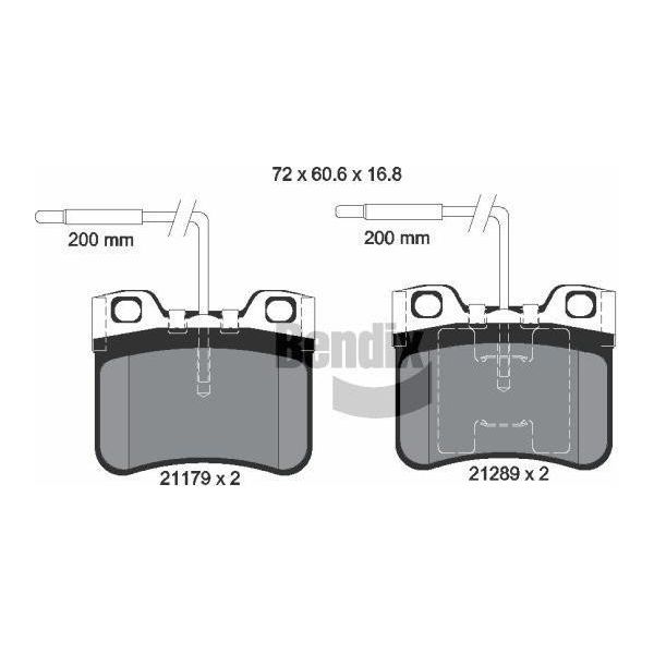 Bendix Braking BPD1761 Set Di Pastiglie Freno, Freno A Disco Oe 425090 Compatibile Con Ax, 106-image