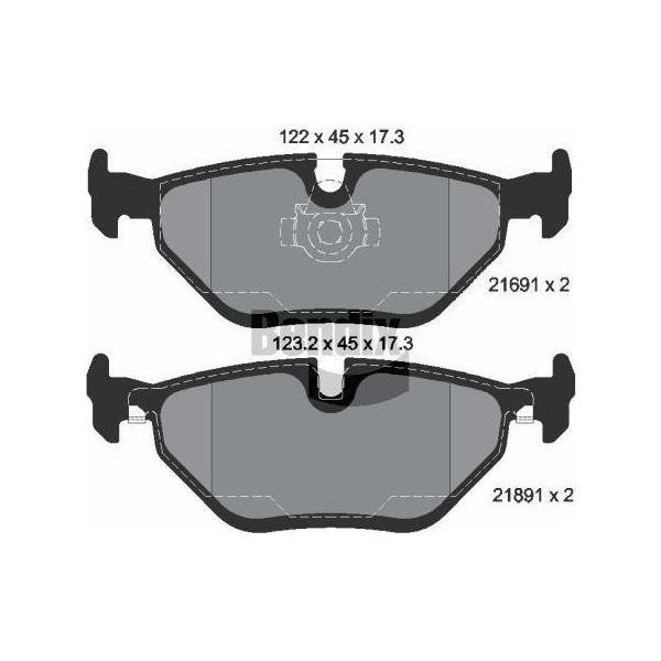 Bendix Braking BPD1457 Set Di Pastiglie Freno, Freno A Disco Oe 1163395 Compatibile Con Serie 5 E39-image