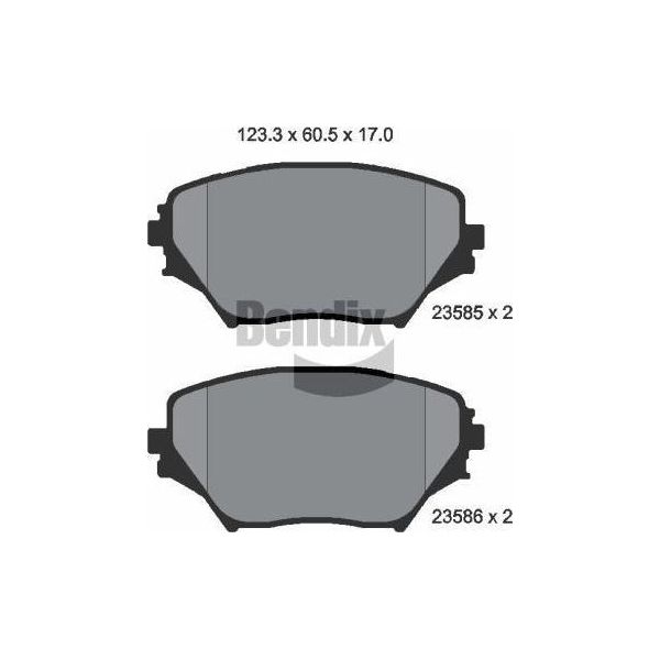 Bendix Braking BPD1335 Set Di Pastiglie Freno, Freno A Disco Oe 0446542070 Compatibile Con Rav 4-image
