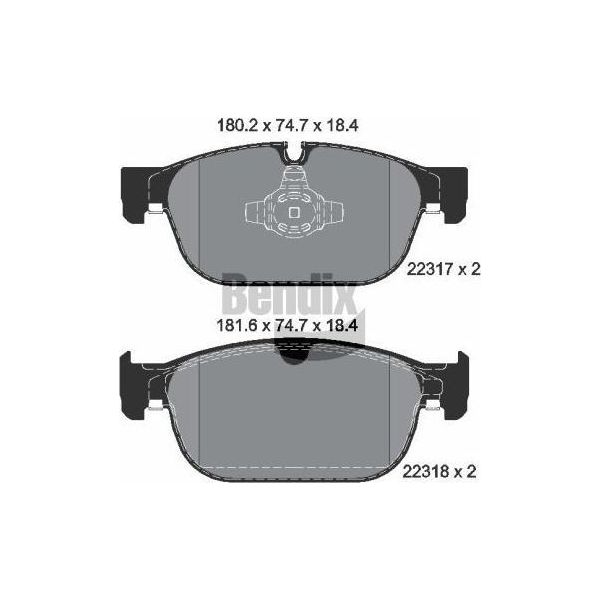 Bendix Braking BPD1428 Set Di Pastiglie Freno, Freno A Disco Oe 31499905 Compatibile Con S60, S90, V60, V90, XC40, XC60, XC90-image