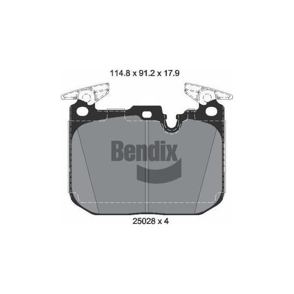 Bendix Braking BPD1643 Set Di Pastiglie Freno, Freno A Disco Oe 2284765 Compatibile Con 2Er F22, 3Er F30, 3Er F34, 3Er F31, 4Er F33, 4Er F32, 4Er F36-image