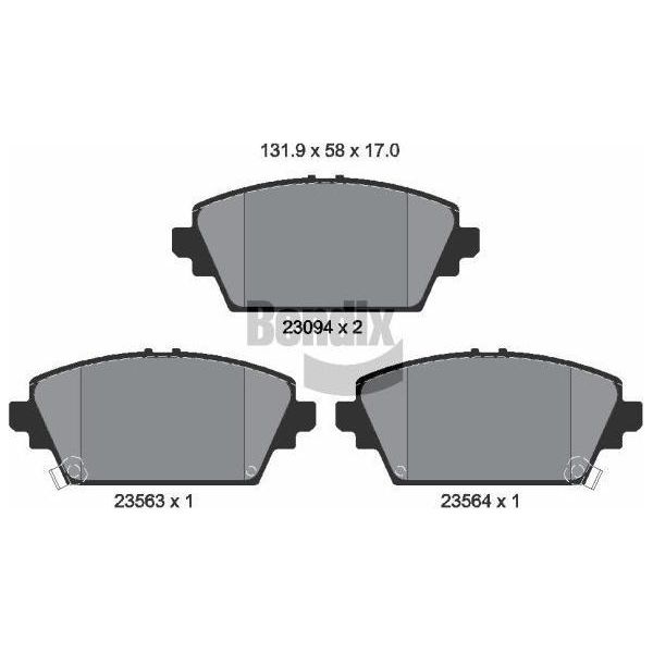Bendix Braking BPD1920 Set Di Pastiglie Freno, Freno A Disco Oe 45022S1AE00 Compatibile Con Accord, Almera, Primera-image