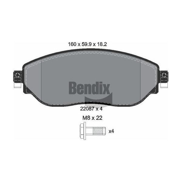 Bendix Braking BPD1046 Set Di Pastiglie Freno, Freno A Disco Oe 006000620046 Compatibile Con Talento, NV300, Vivaro, Trafic-image