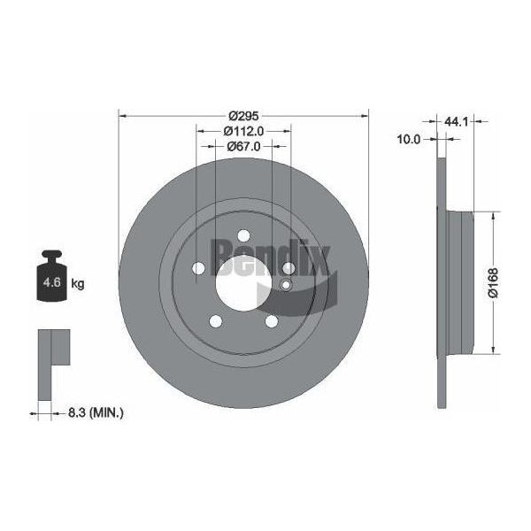 Bendix Braking BDS1410 Disco Freno Oe 432065DA0A Compatibile Con Classe A, Classe B, Cla, Classe Gla-image