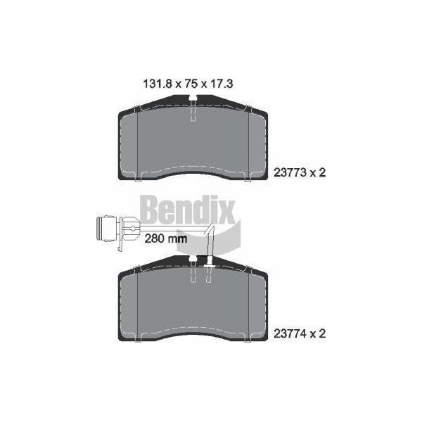 Bendix Braking BPD2042 Set Di Pastiglie Freno, Freno A Disco Oe 4D0698151L Compatibile Con A8 4D-image