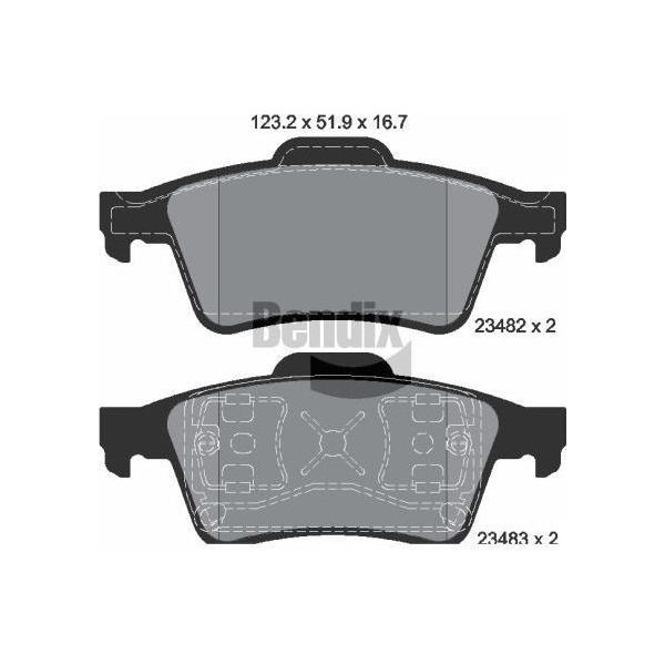 Bendix Braking BPD1141 Set Pastiglie Freno, Freno A Disco Oe 44060AV625 Compatibile Con Primera, Espace, Laguna, Megane, Vel Satis-image