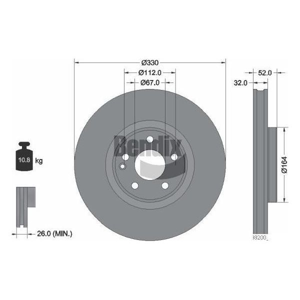 Bendix Braking BDS2278 Disco Freno Oe 4474211900 Compatibile Con Classe V-image
