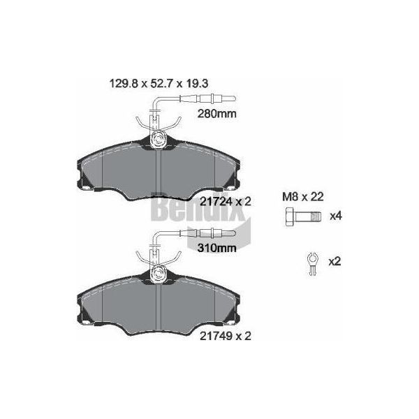 Bendix Braking BPD1840 Set Di Pastiglie Freno, Freno A Disco Oe 425131 Compatibile Con 406-image
