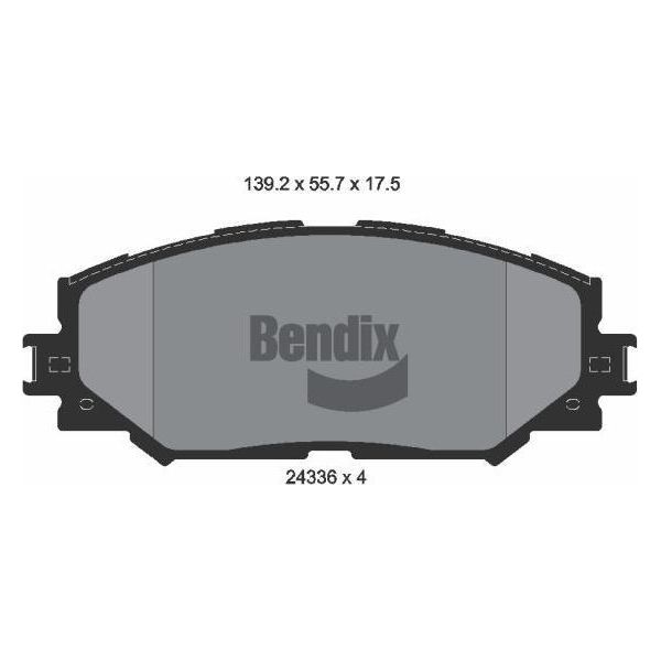 Bendix Braking BPD1517 Set Di Pastiglie Freno, Freno A Disco Oe 0446502220 Compatibile Con Auris, Corolla, Rav 4, Urban Cruiser, Verso, Yaris-image