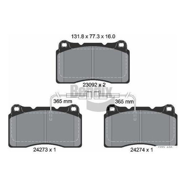 Bendix Braking BPD2118 Set Di Pastiglie Freno, Freno A Disco Oe 71772216 Compatibile Con Alf. 147, Alf. 156, Alf. Gt-image