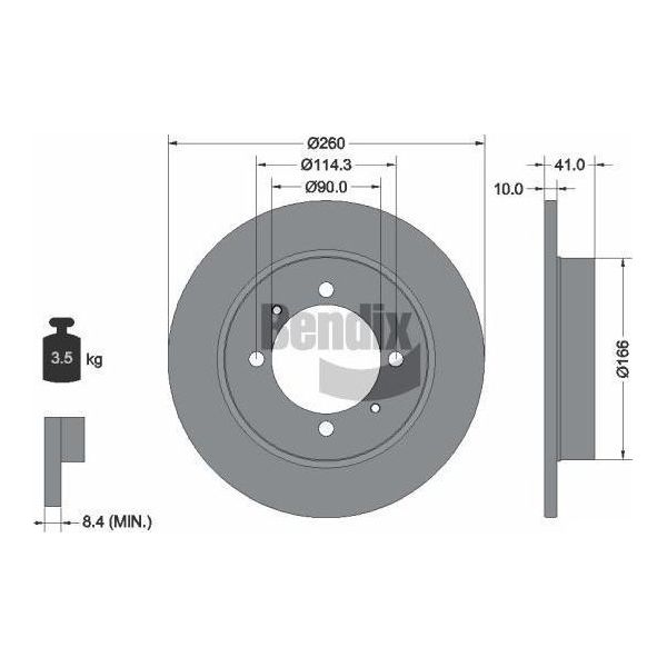 Bendix Braking BDS1367 Disco Freno Oe MB699288 Compatibile Con Carisma, Space Star, S40, V40-image