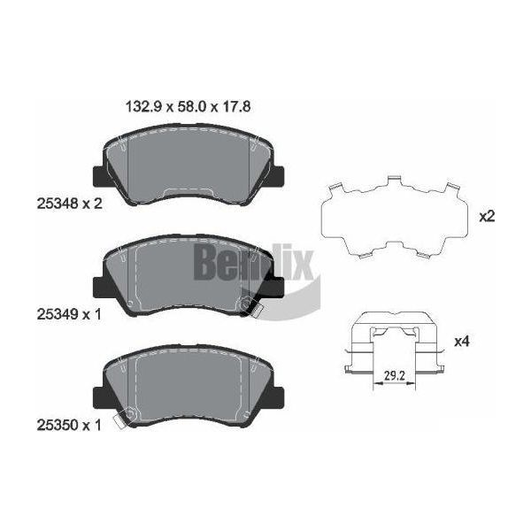 Bendix Braking BPD1259 Set Di Pastiglie Freno, Freno A Disco Oe 581011RA00 Compatibile Con Accent, I20, Solaria, Rio-image