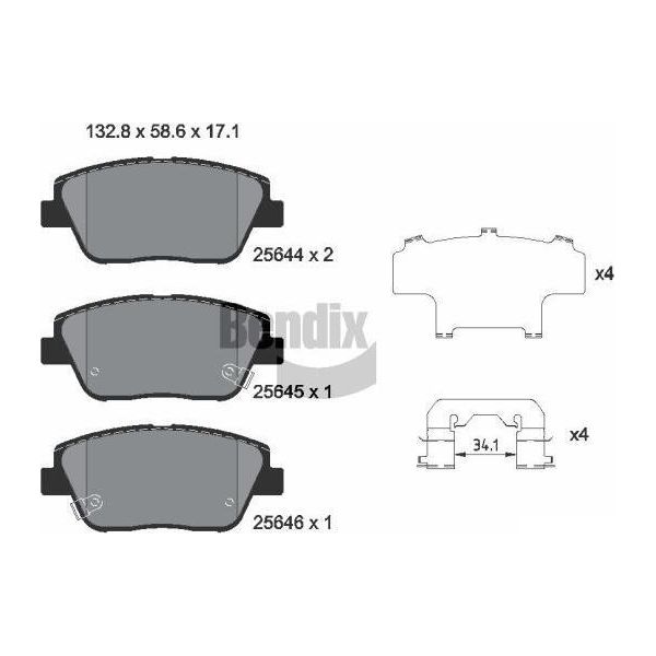 Bendix Braking BPD2256 Set Di Pastiglie Freno, Freno A Disco Oe 581013VA50 Compatibile Con Grandeur, Optima-image