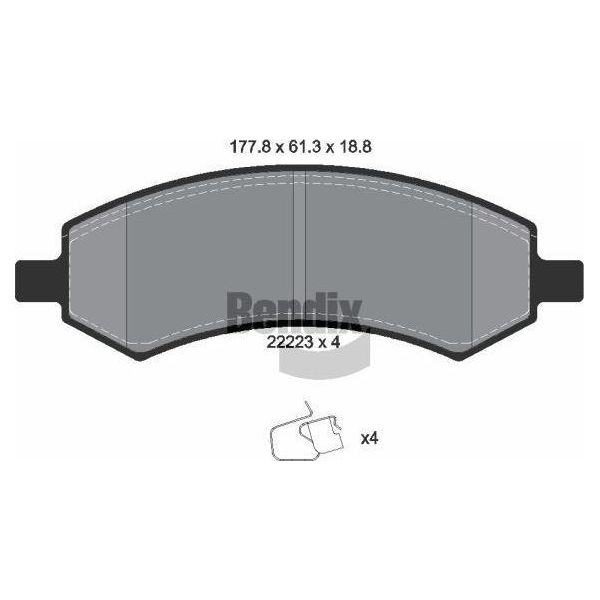 Bendix Braking BPD1878 Set Di Pastiglie Freno, Freno A Disco Oe 05143350AC Compatibile Con Aspen-image