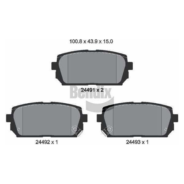 Bendix Braking BPD2161 Set Di Pastiglie Freno, Freno A Disco Oe 583021DA00 Compatibile Con Carens-image