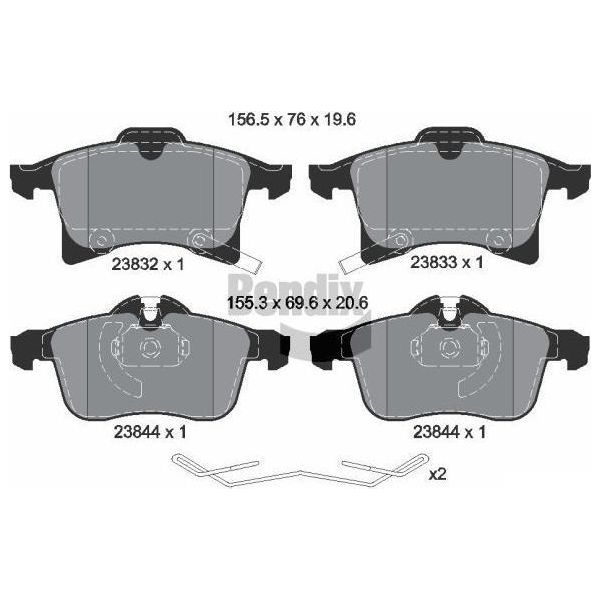 Bendix Braking BPD1639 Set Di Pastiglie Freno, Freno A Disco Oe 1605099 Compatibile Con Adam, Corsa D, Corsa E-image