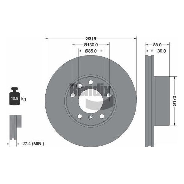 Bendix Braking BDS1596HC Disco Freno Oe 4634210312 Compatibile Con Classe G-image