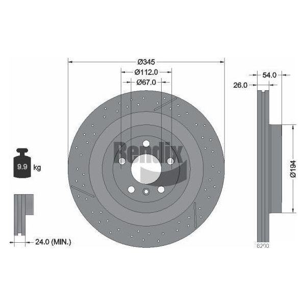 Bendix Braking BDS1603 Disco Freno Oe 1664230512 Compatibile Con Classe Gl, Gle, Gls, Classe M-image