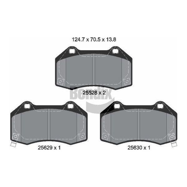 Bendix Braking BPD1641 Set Di Pastiglie Freno, Freno A Disco Oe 6000615056 Compatibile Con 124 Spider, MX-5-image
