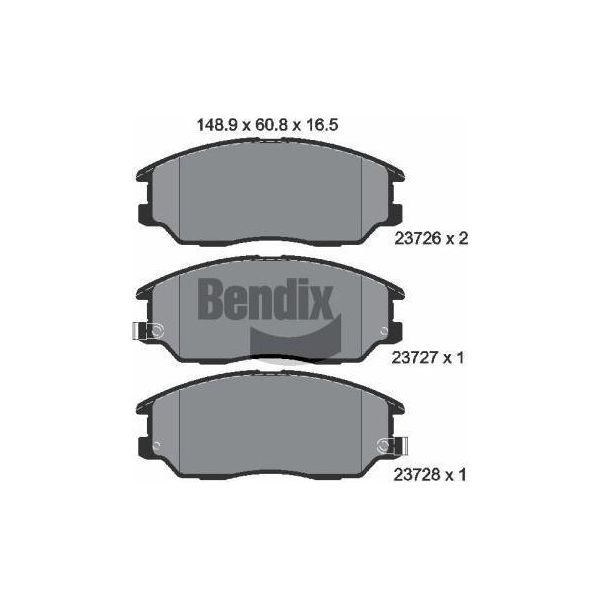 Bendix Braking BPD2028 Set Di Pastiglie Freno, Freno A Disco Oe 5810139A60 Compatibile Con Equus, Terracan, Xg, Opirus-image