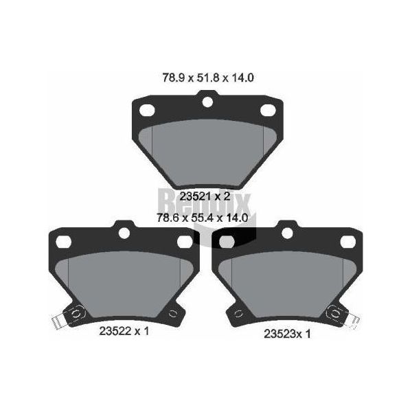 Bendix Braking BPD2001 Set Di Pastiglie Freno, Freno A Disco Oe 88972099 Compatibile Con Celica, Corolla, Matrix, Yaris-image