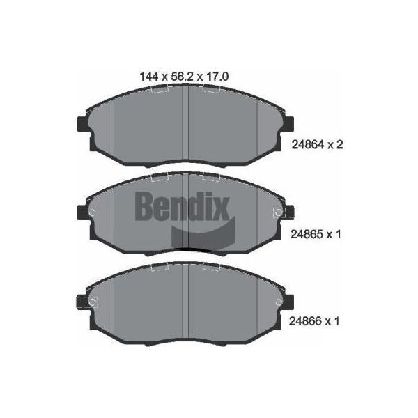 Bendix Braking BPD2202 Set Di Pastiglie Freno, Freno A Disco Oe 96475027 Compatibile Con Epica-image