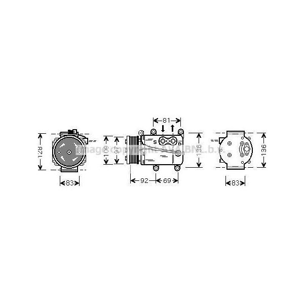 Ava FDAK171 Compressore Climatizzatore Oe 1367492 Compatibile Con Mondeo, Transit-image