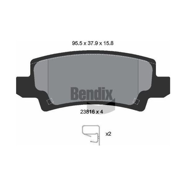 Bendix Braking BPD1370 Set Di Pastiglie Freno, Freno A Disco Oe 0446602020 Compatibile Con Corolla-image
