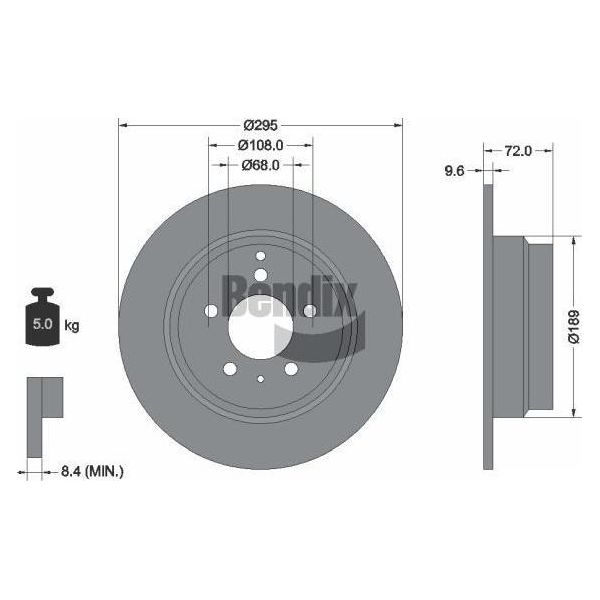 Bendix Braking BDS1751 Disco Freno Oe 271794 Compatibile Con 850, C70, S70, V70-image