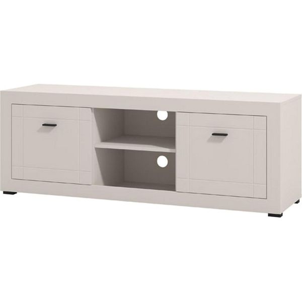 Dmora Mobile Porta Tv Sillaro 148X42X54H Cm Bianco Crema, 2 Ripiani 2 Ante-image