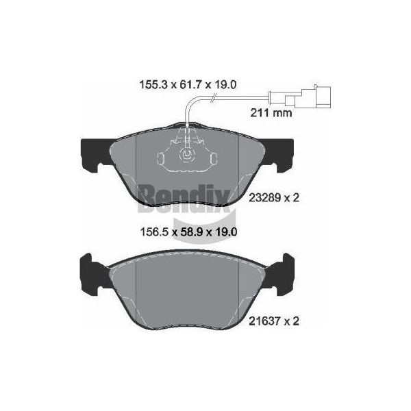 Bendix Braking BPD1137 Set Pastiglie Freno, Freno A Disco Oe 0009950778 Compatibile Con Alf. 145, Alf. 146, Alf. 147, Alf. 156, Alf. Gt, Alf. Gtv, Spider, Bravo, Coupé, Marea, Multipla, Punto, Dedra, Delta, Kappa, Lybra-image