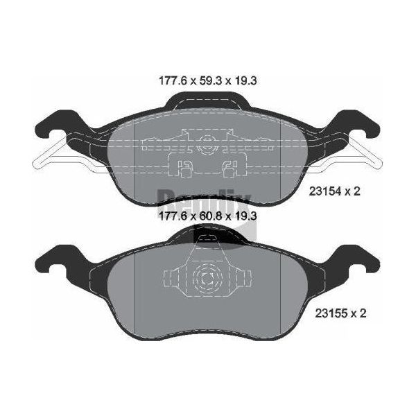 Bendix Braking BPD1106 Set Di Pastiglie Freno, Freno A Disco Oe 1064230 Compatibile Con Focus-image