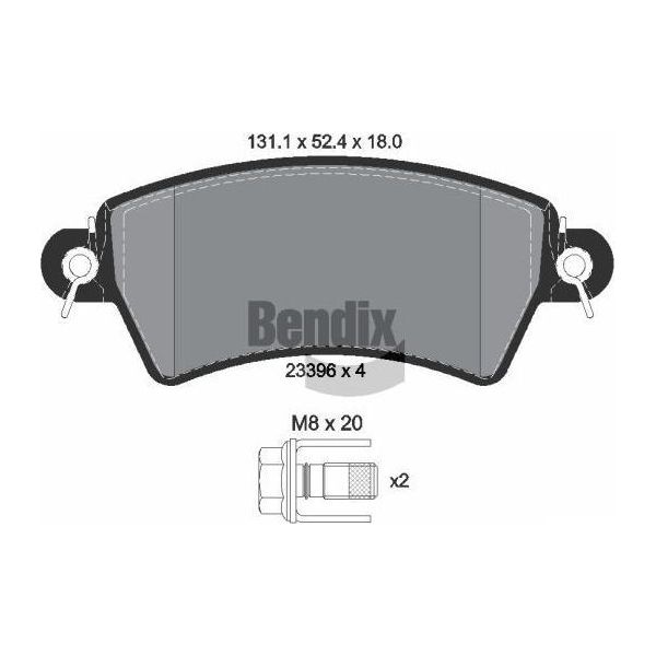 Bendix Braking BPD1515 Set Di Pastiglie Freno, Freno A Disco Oe 1617256080 Compatibile Con Xsara, 206, 306-image