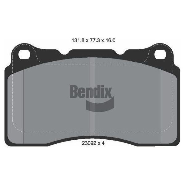 Bendix Braking BPD1918 Set Di Pastiglie Freno, Freno A Disco Oe 410603303R Compatibile Con Megane-image