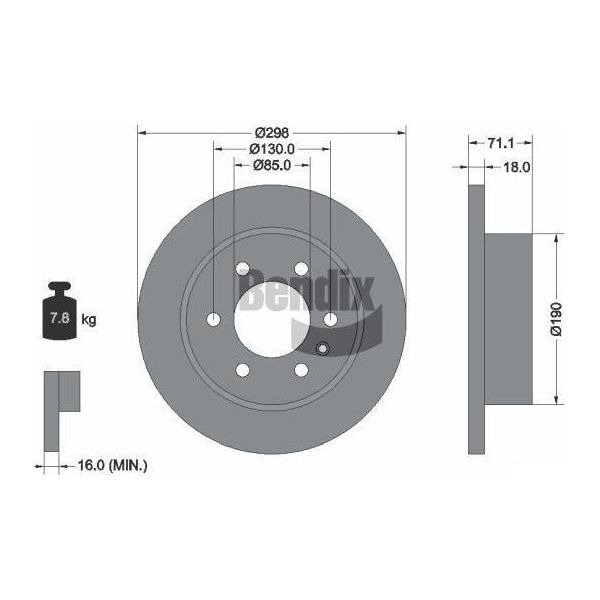 Bendix Braking BDS1584 Disco Freno Oe 9104230200 Compatibile Con Esprinter, Sprinter-image
