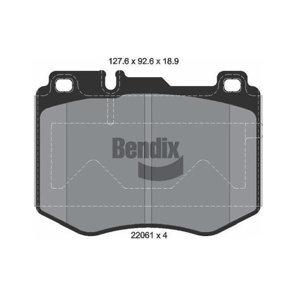 Bendix Braking BPD1280 Set Di Pastiglie Freno, Freno A Disco Oe 0004206700 Compatibile Con Classe C, Cls, Classe E-image