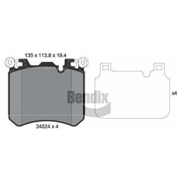 Bendix Braking BPD2165 Set Di Pastiglie Freno, Freno A Disco Oe 34114073048 Compatibile Con X5, X6-image