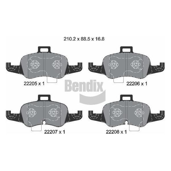 Bendix Braking BPD2589 Set Di Pastiglie Freno, Freno A Disco Oe 8S0698151 Compatibile Con Tt-image