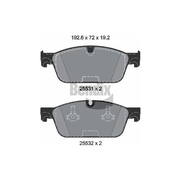 Bendix Braking BPD2250 Set Di Pastiglie Freno, Freno A Disco Oe 0064203620 Compatibile Con Classe Gl, Gle, Gls, Classe M-image